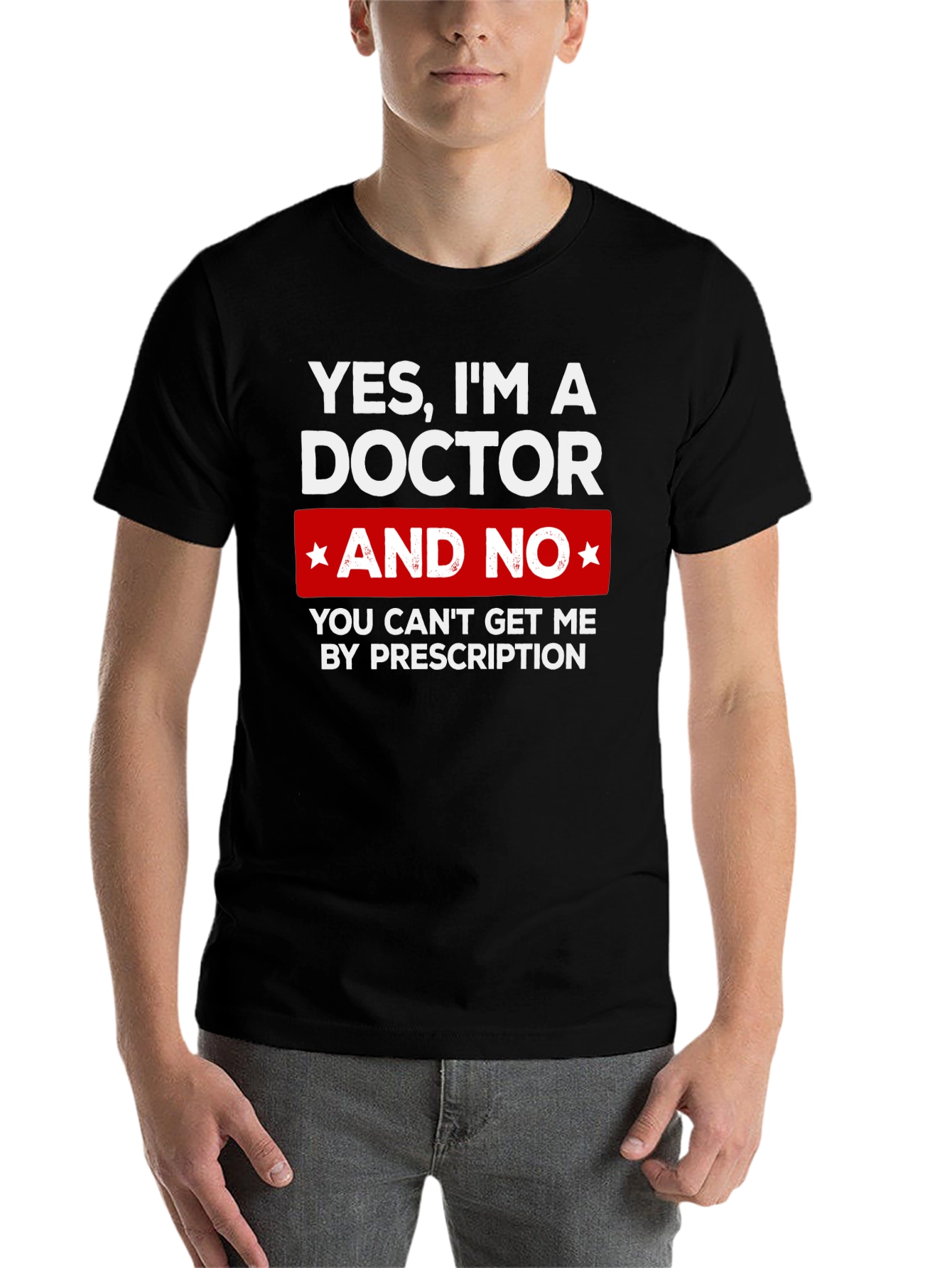 Black Doctor Funny Graphic T-Shirt - Prescription Humor view 7