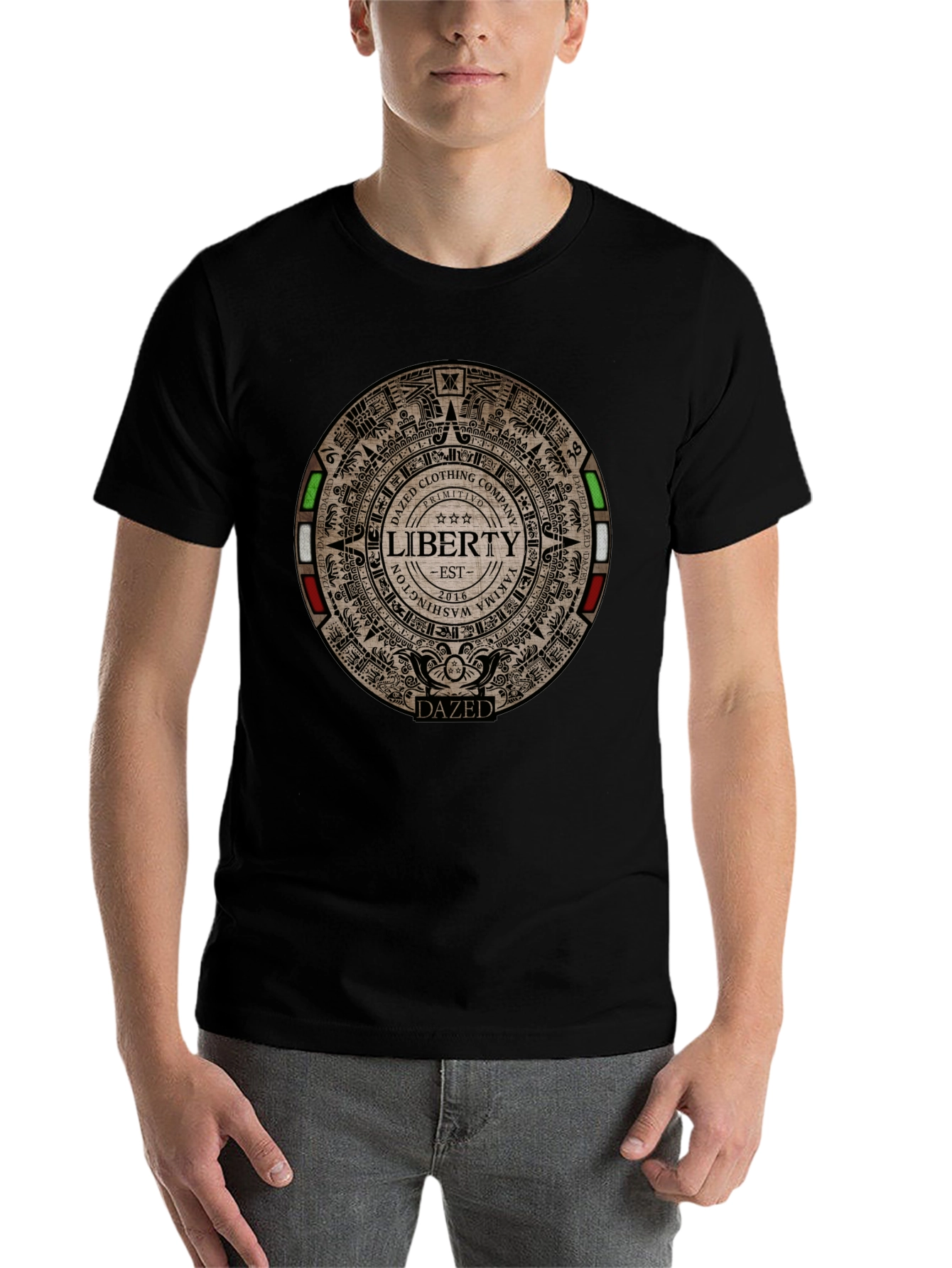 Black Dazed Clothing Liberty Aztec Graphic T-Shirt view 7