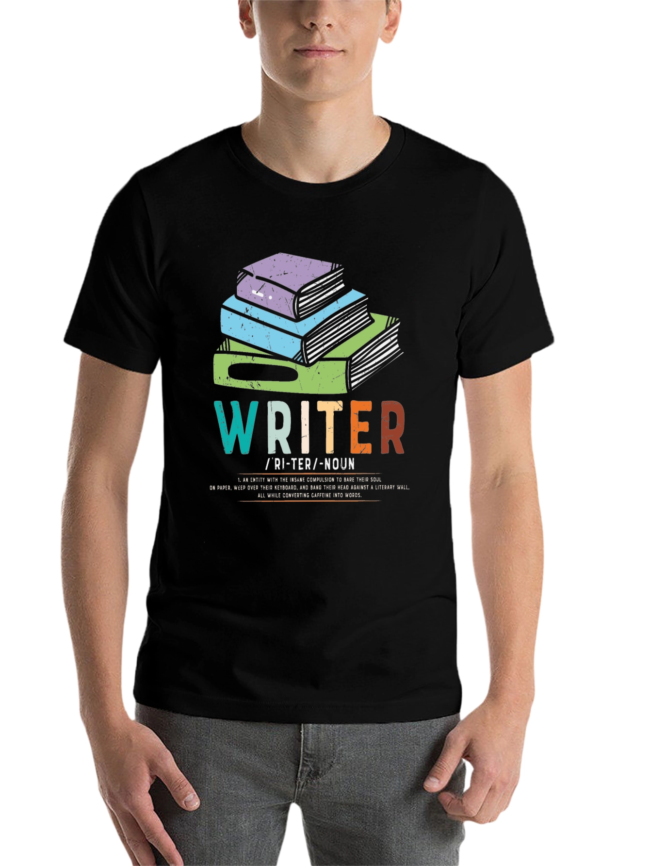 Black Writer Definition T-Shirt - Book Lover Apparel view 7