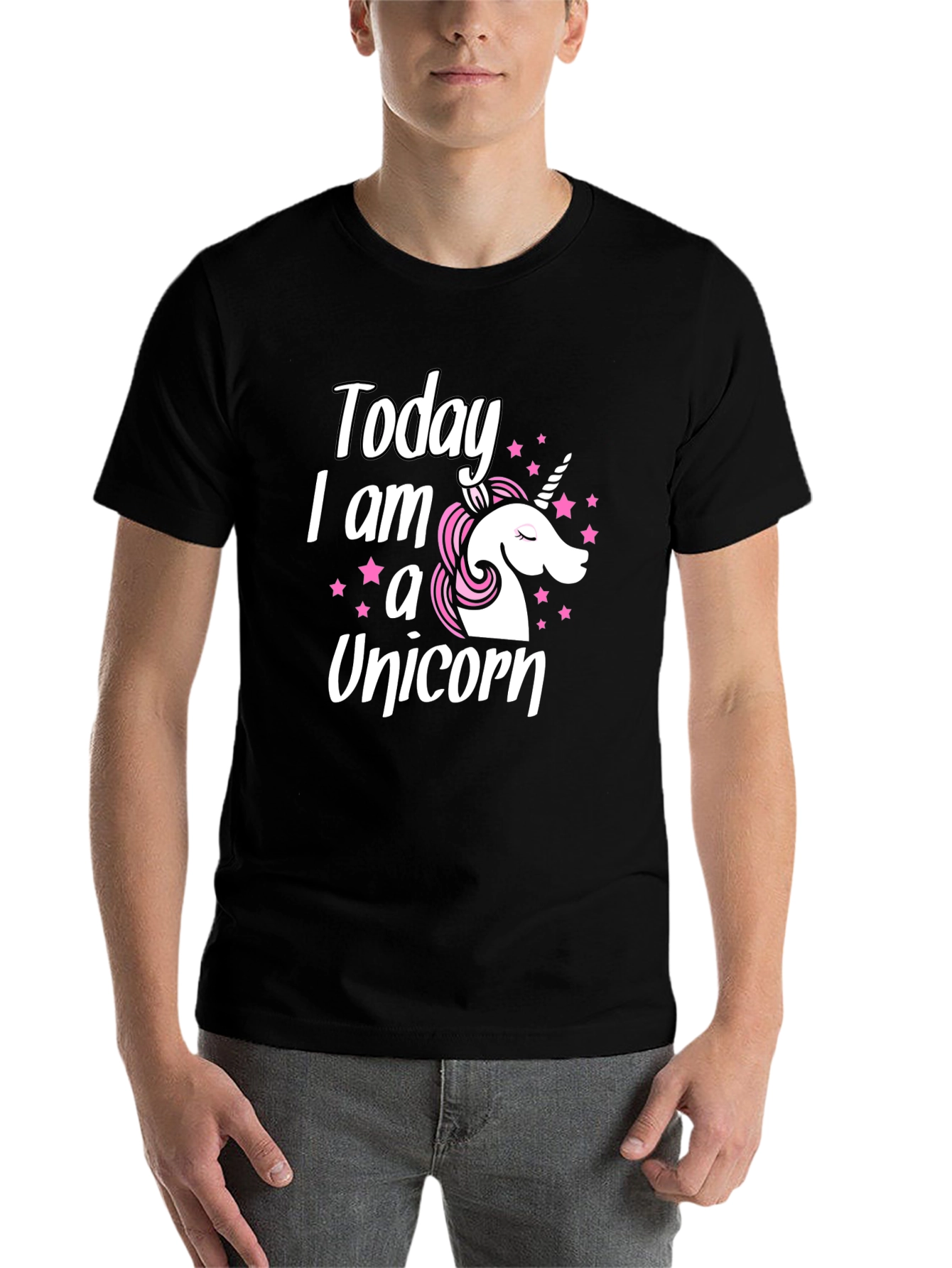 Black Today I am a Unicorn - Black Graphic Tee view 7
