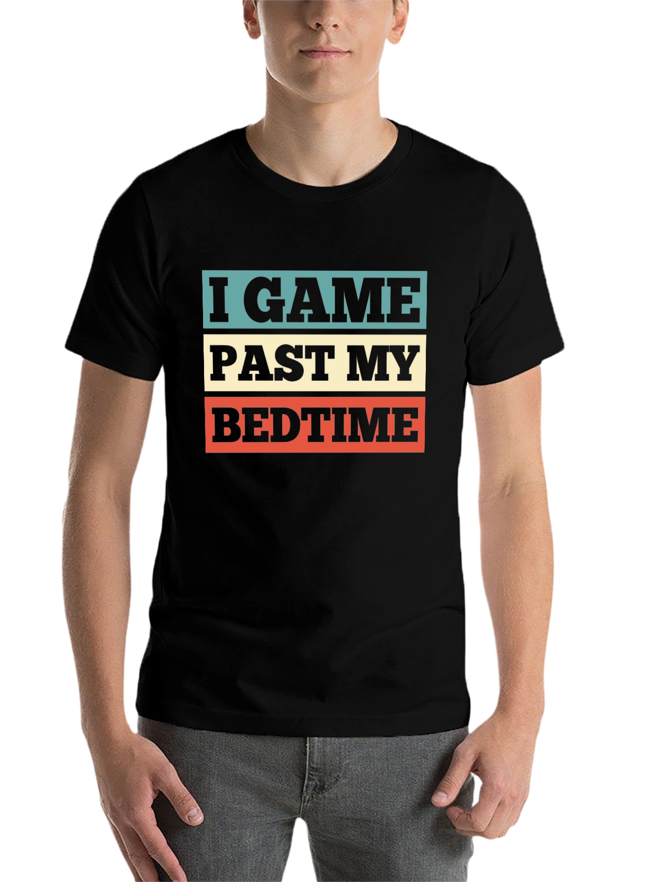 Black I GAME PAST MY BEDTIME Graphic T-Shirt view 7