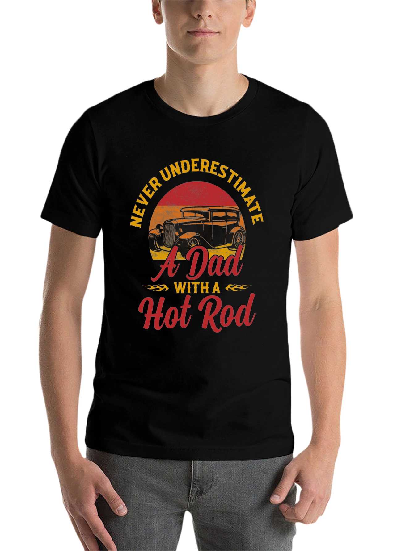 Black Dad Hot Rod T-Shirt - Never Underestimate! view 7