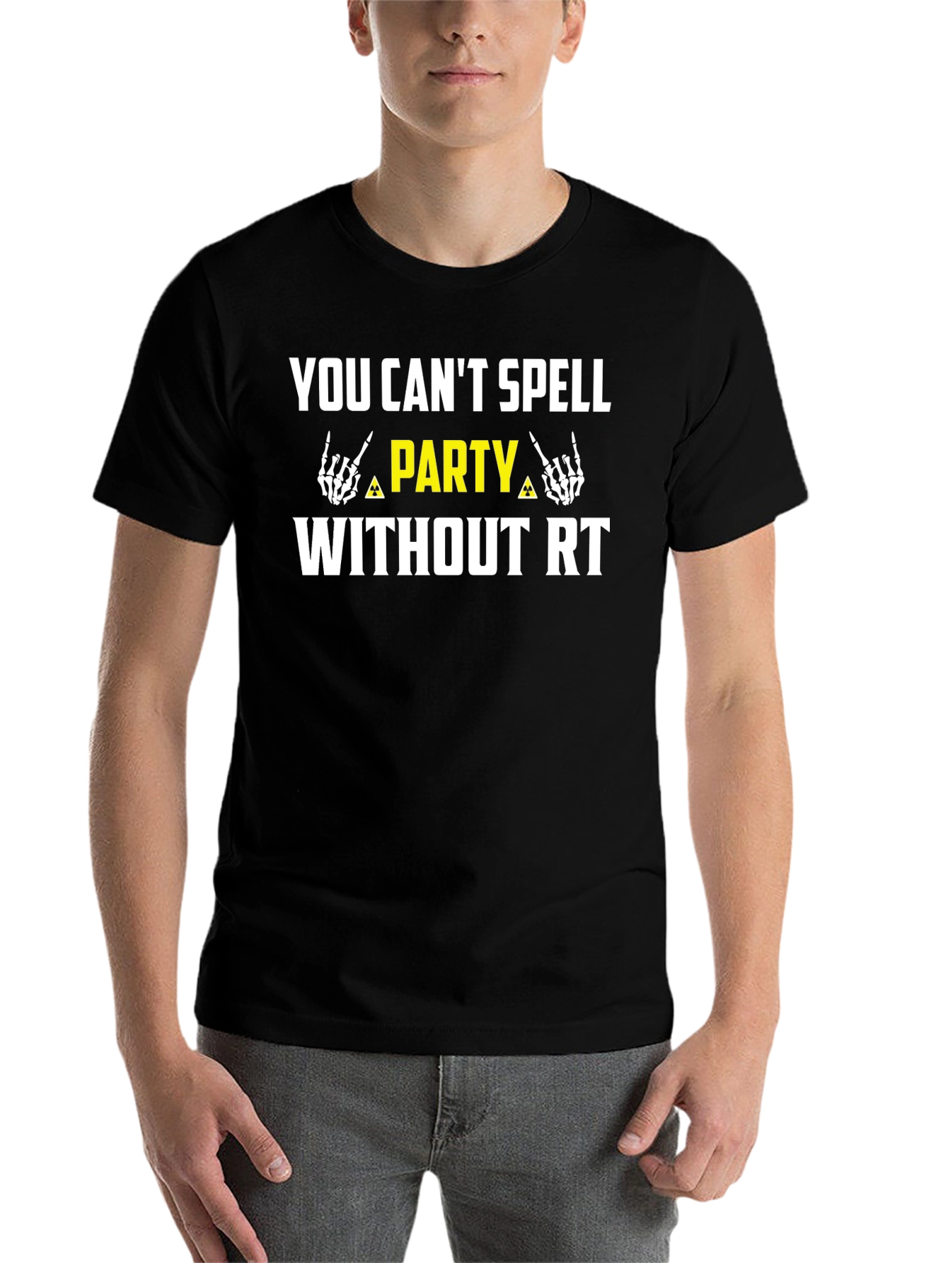Black Party Without RT Black Graphic T-Shirt view 7