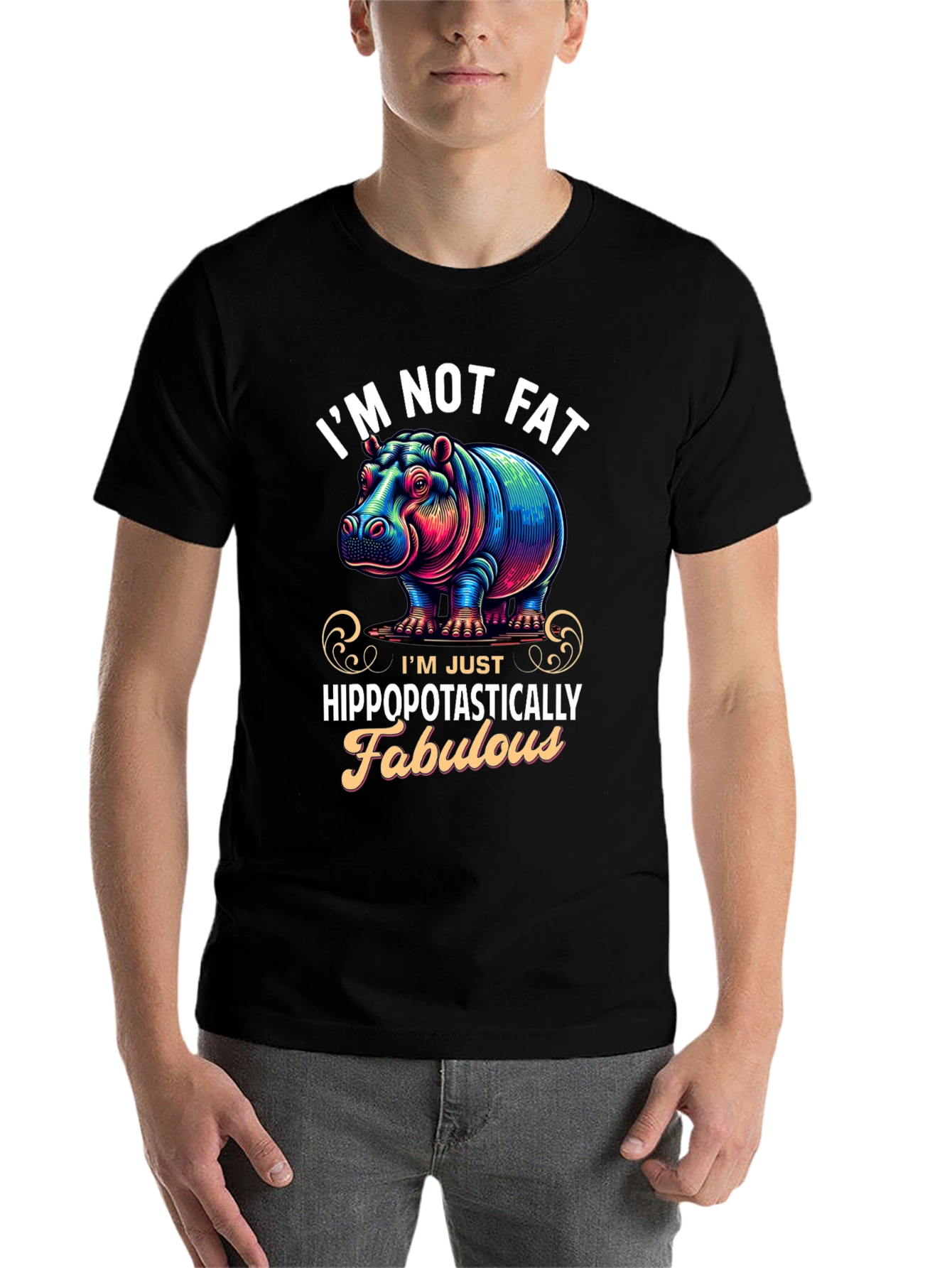 Black Hippo Fabulous Graphic Tee - Trendy Casual Style view 7