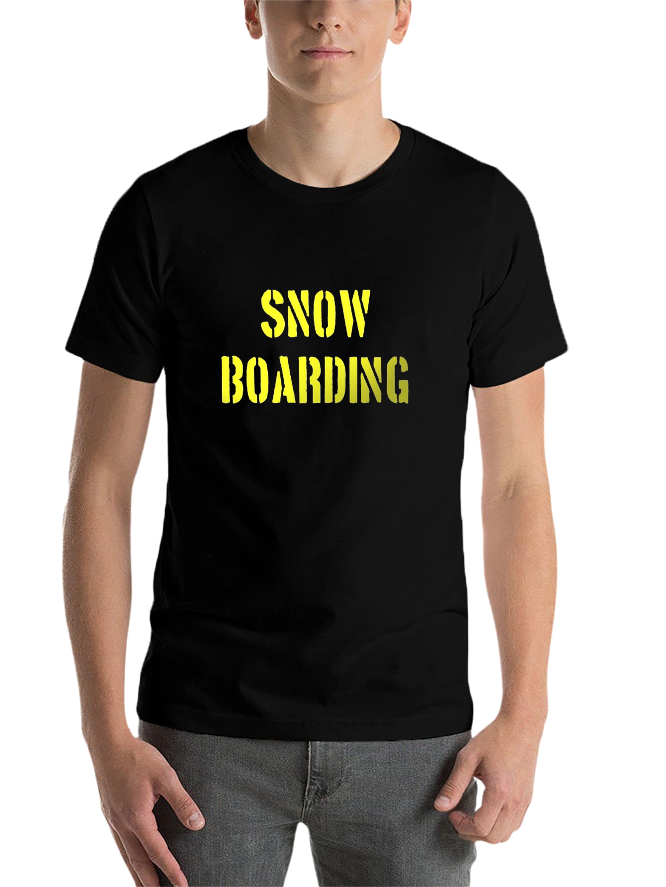 Black Snowboarding Graphic T-Shirt - Black view 7
