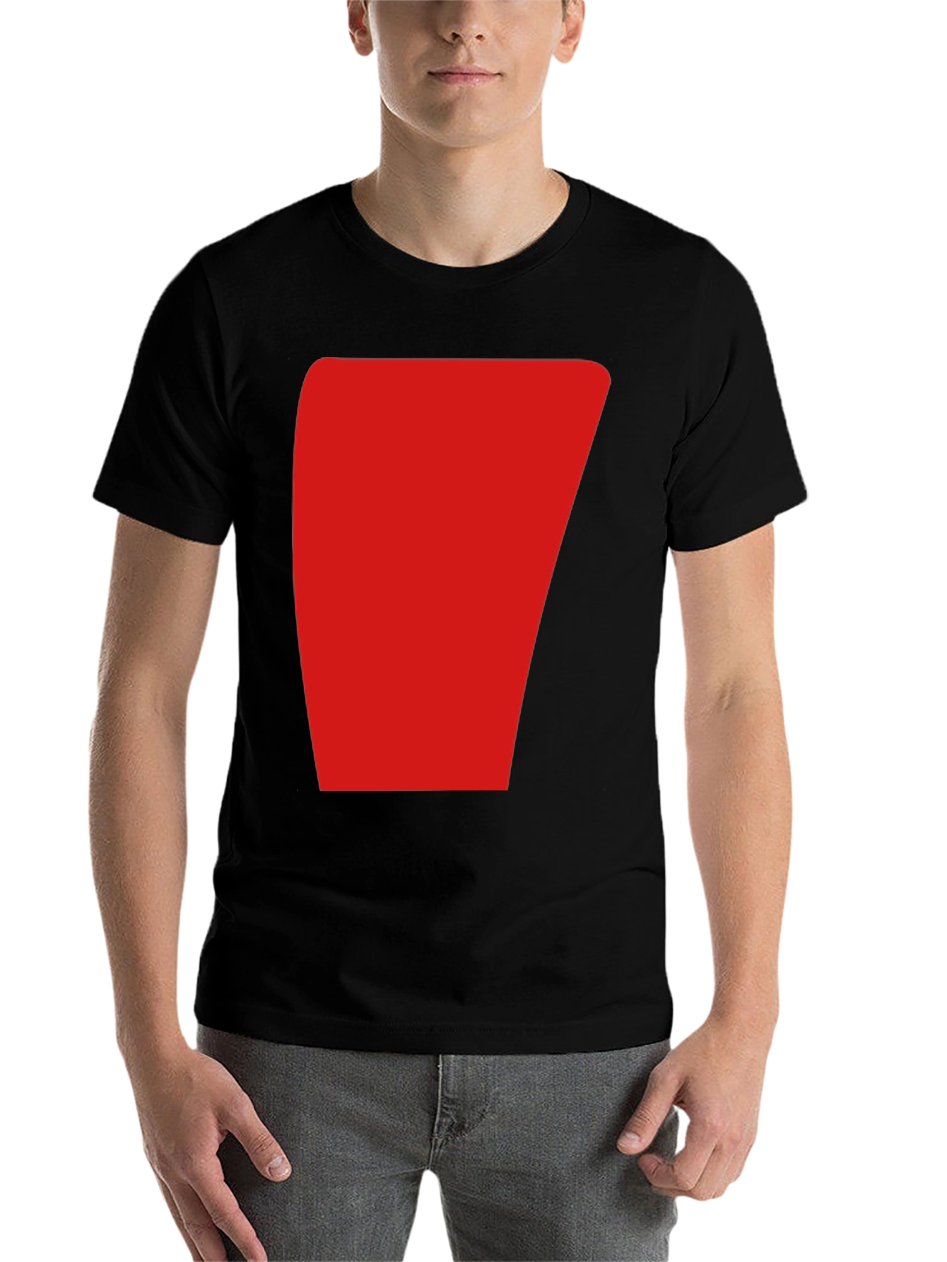Black Bold Red Graphic Black T-Shirt - Modern Casual Style view 7