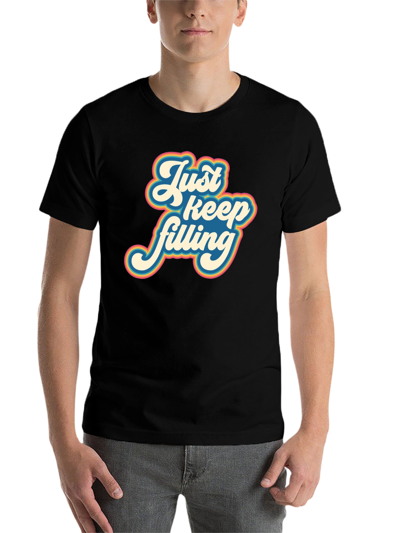 Black Retro 'Just Keep Filling' Graphic T-Shirt view 7