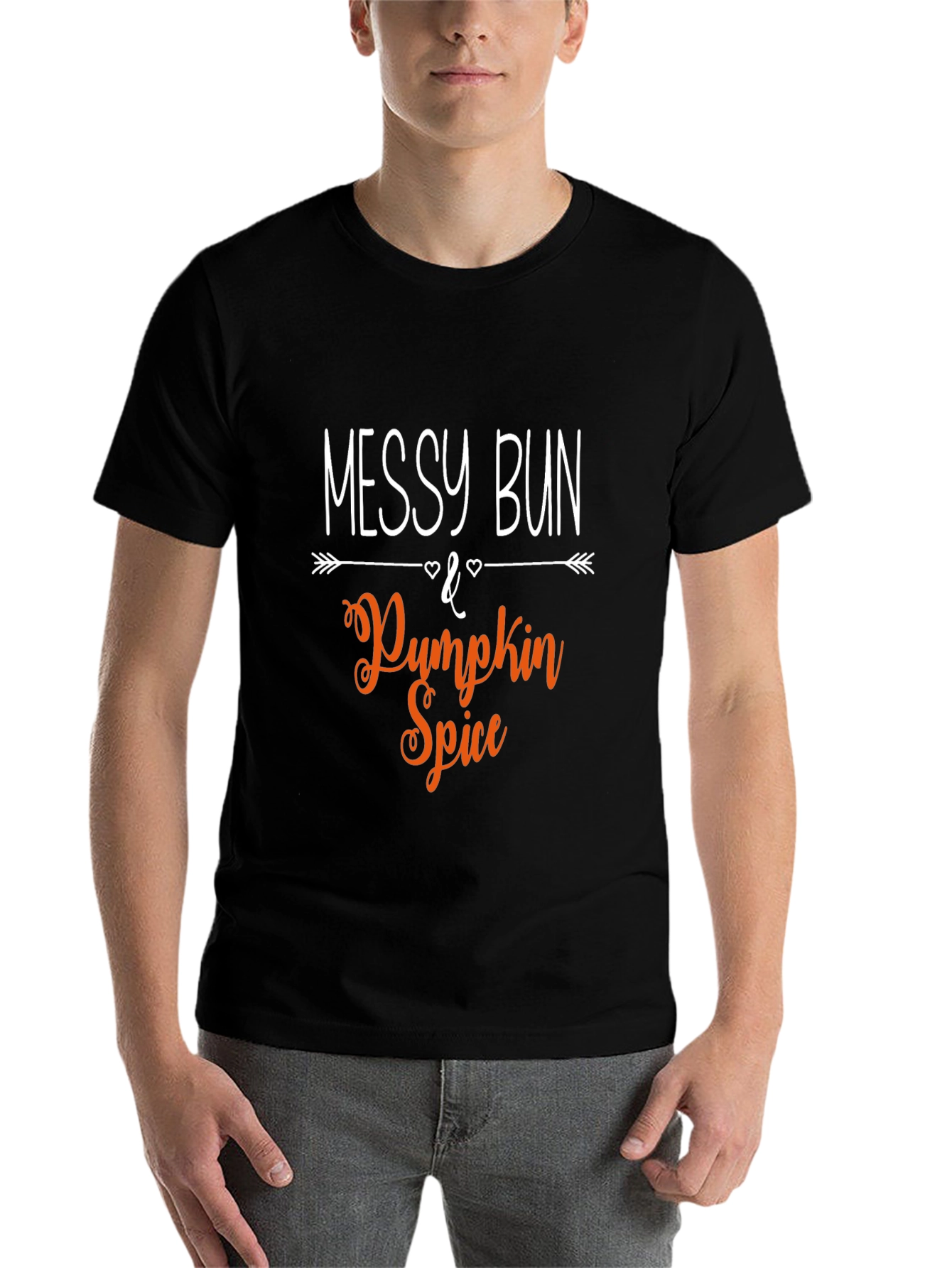 Black Messy Bun Pumpkin Spice T-Shirt - Fall Fashion view 7