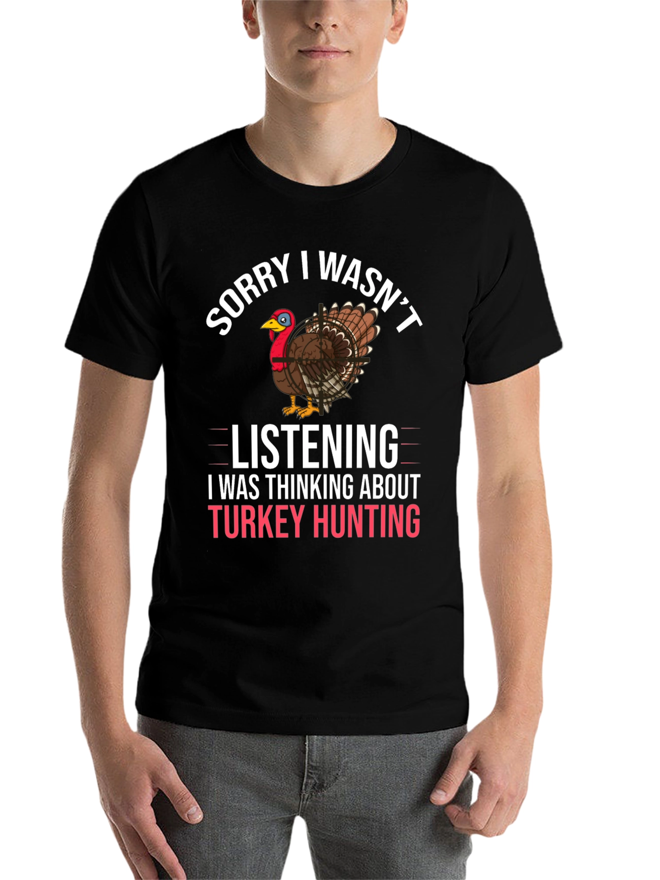 Black Turkey Hunting Graphic T-Shirt view 7