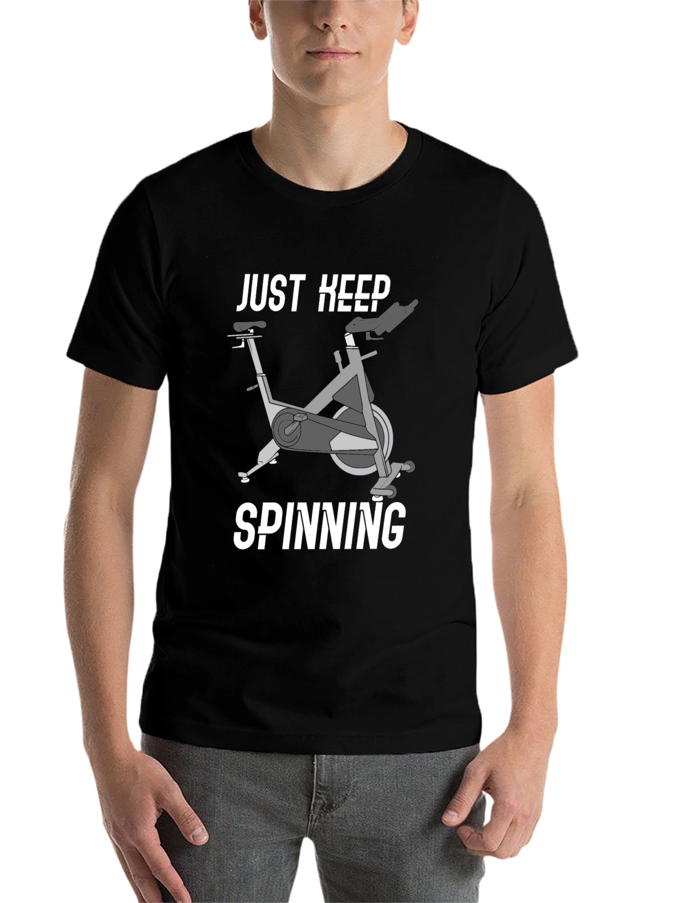 Black Just Keep Spinning Graphic Tee view 7