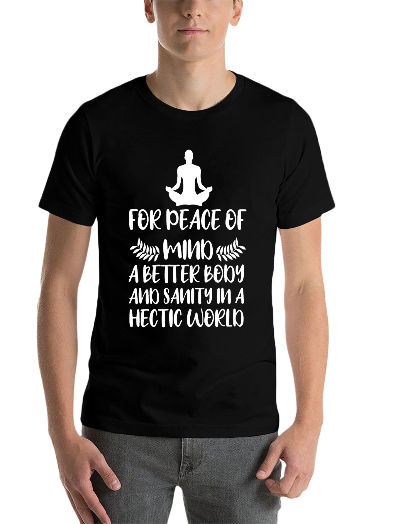Black Peace of Mind T-Shirt - Yoga & Meditation Tee view 7