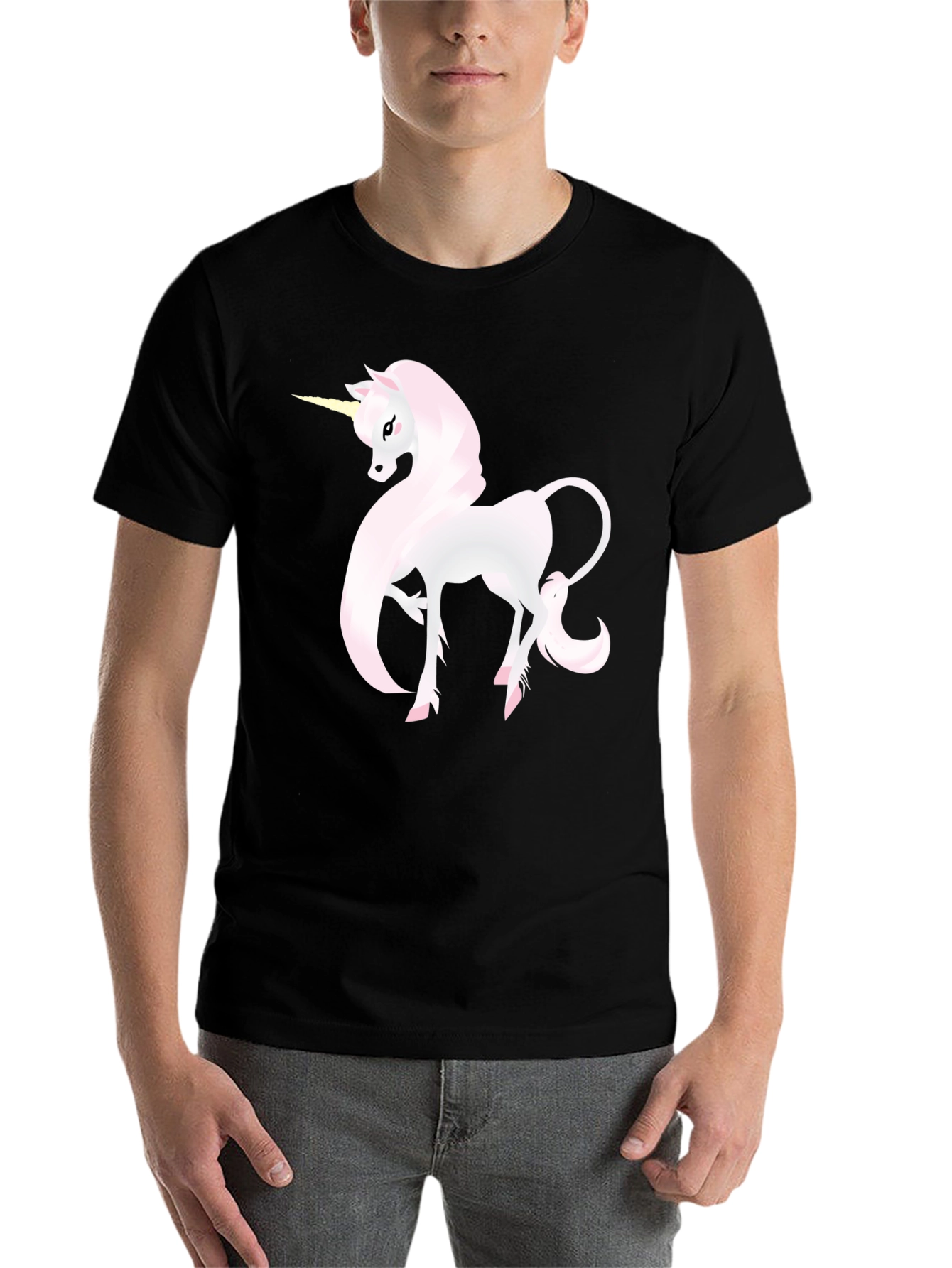 Black Unicorn Graphic Black T-Shirt view 7