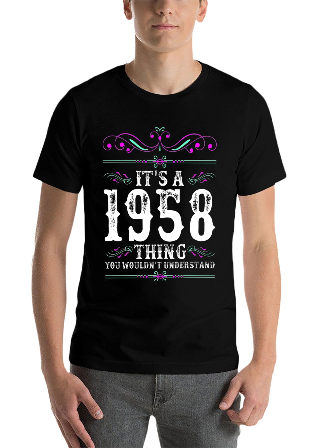 Black It's a 1958 Thing T-Shirt view 7
