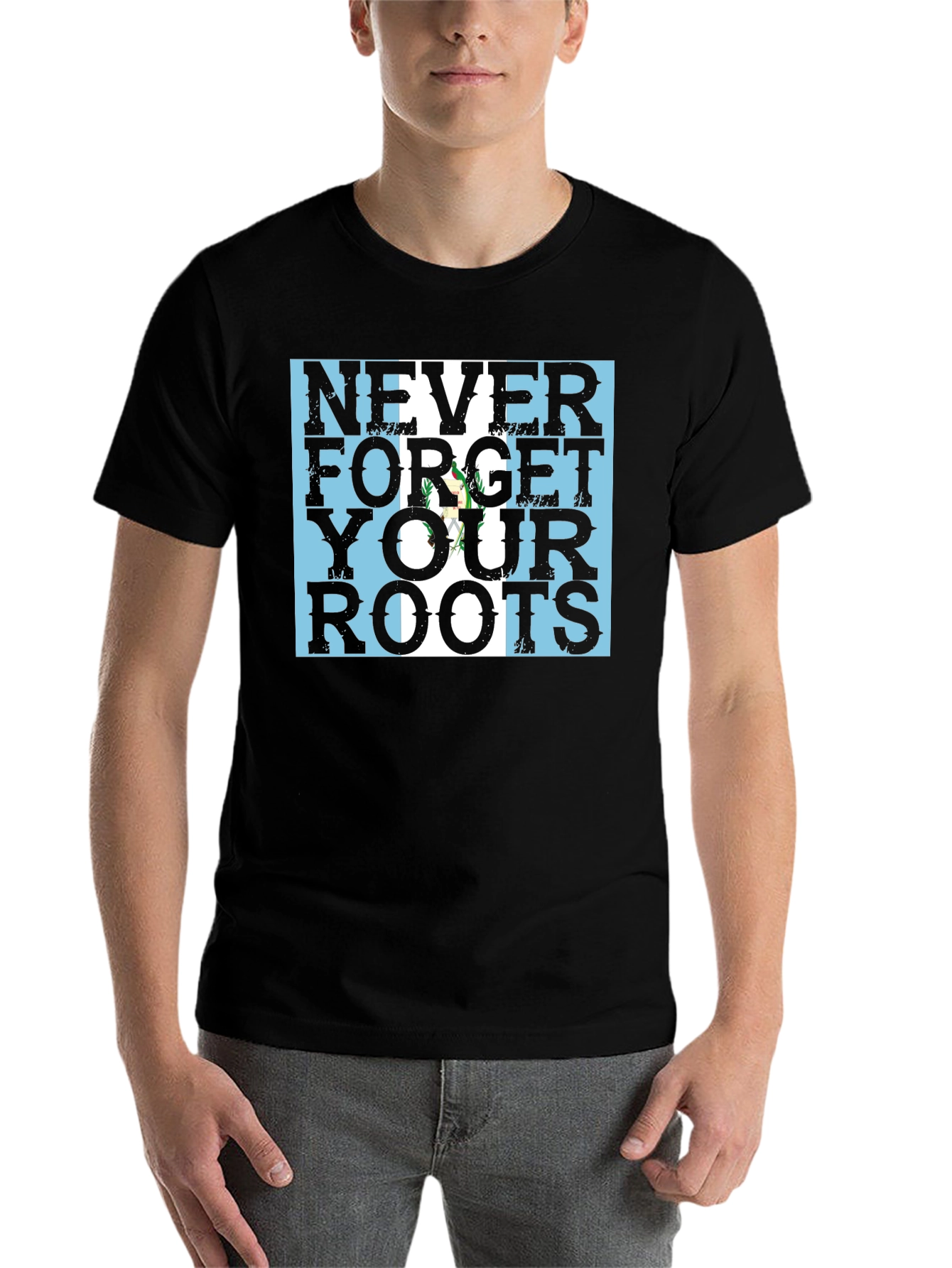 Never Forget Your Roots Guatemala Flag Black T-Shirt - 7