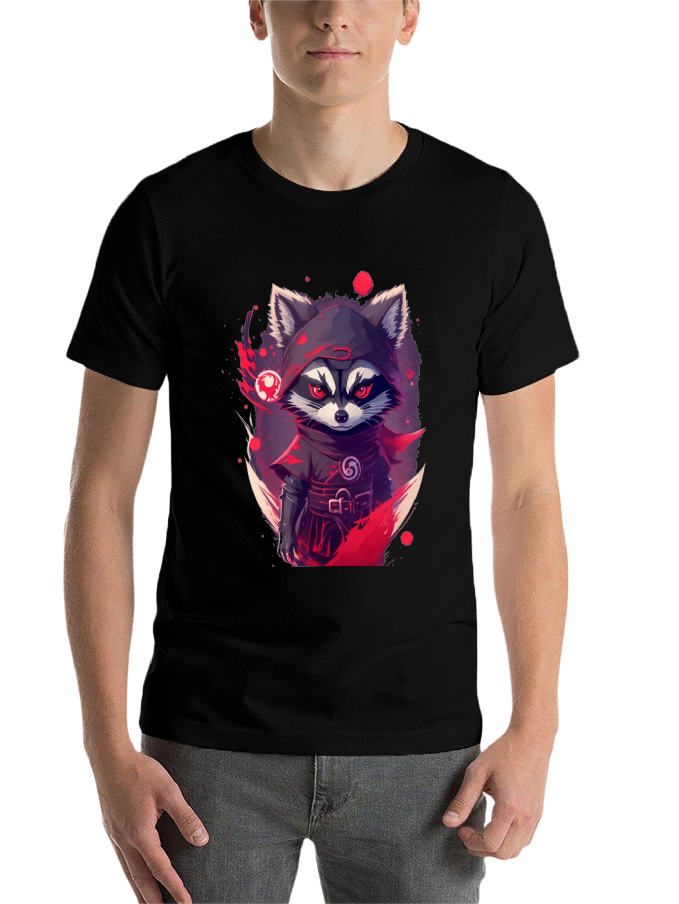 Black Ninja Raccoon Graphic Tee - Urban Style view 7