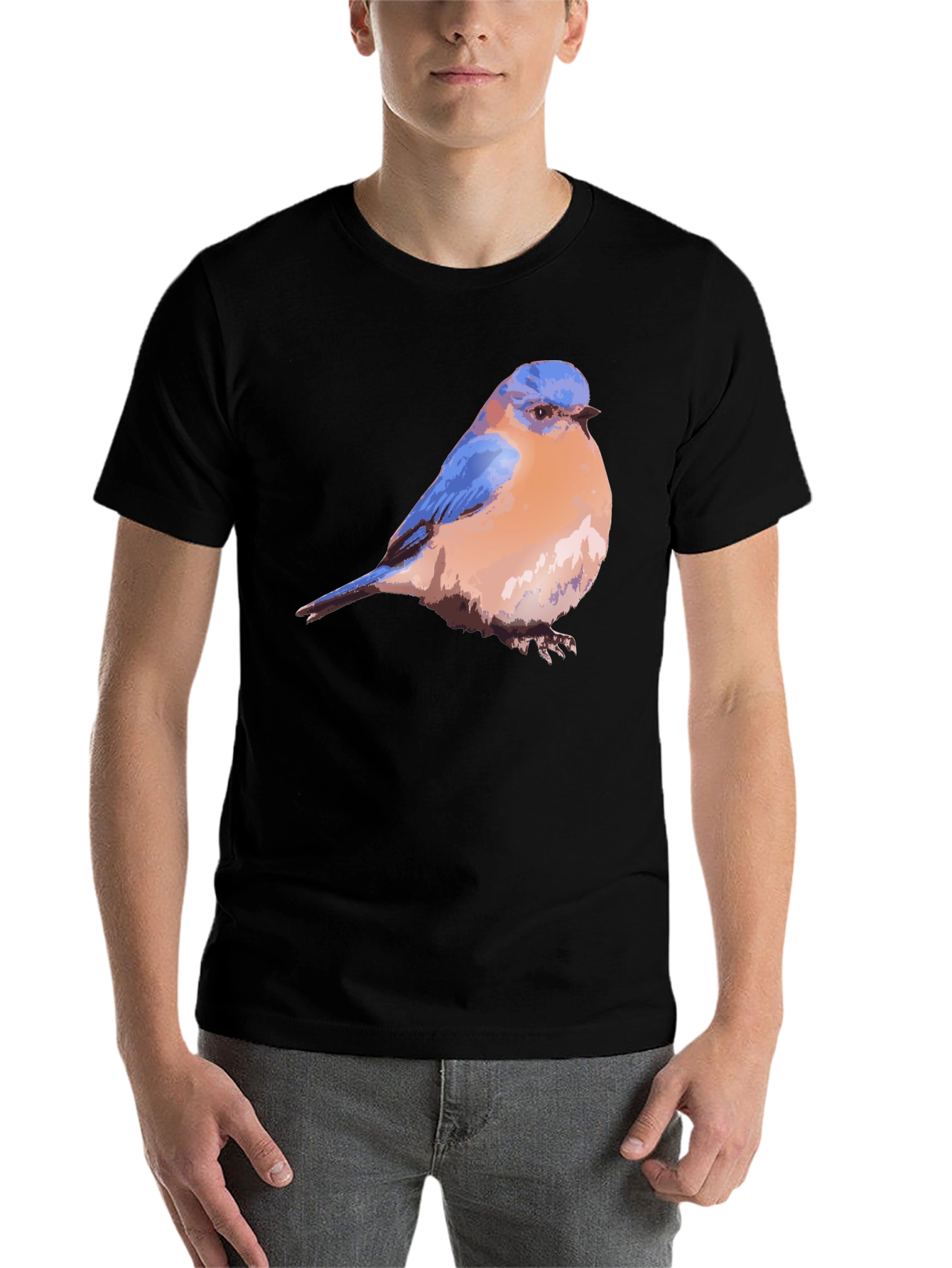 Black Bluebird Graphic Black T-Shirt view 7