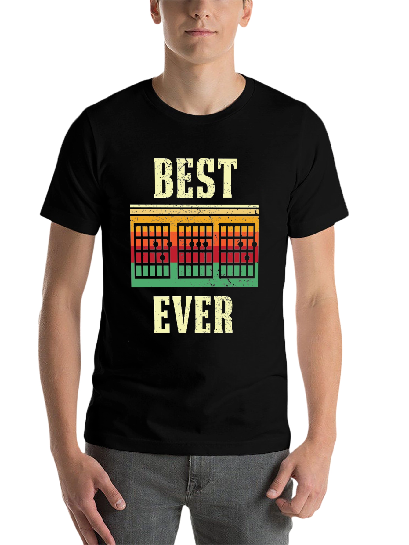 Black Best Guitar Ever T-Shirt - Retro Style view 7