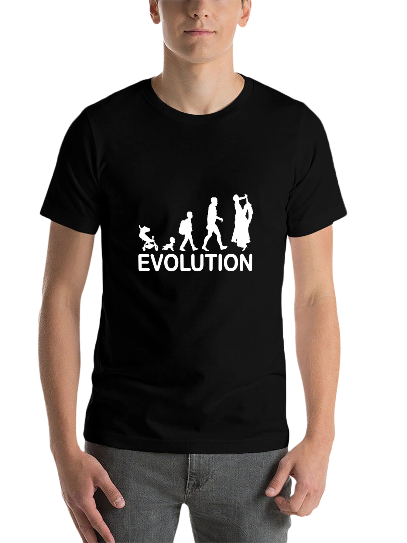 Black Evolution Black Graphic Tee - Men's Novelty T-Shirt view 7