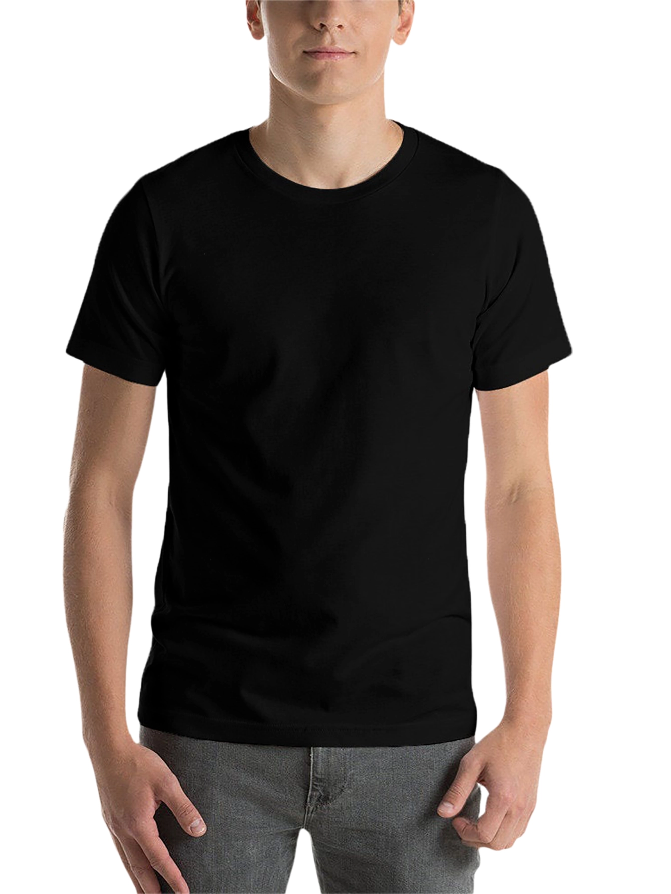 Black Men's Solid Black Casual T-Shirt view 7