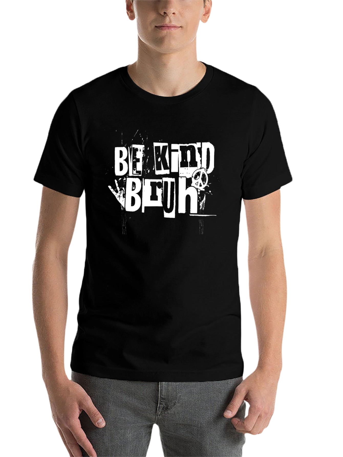 Black Be Kind Bruh Graphic T-Shirt - Black view 7