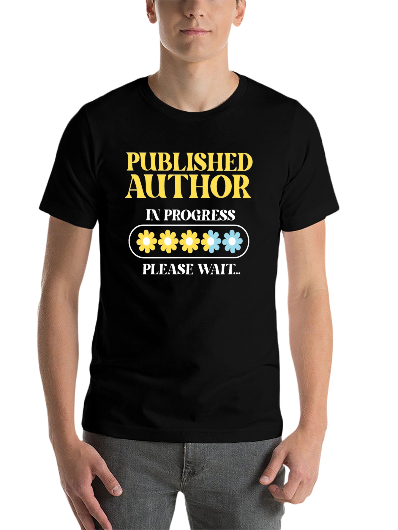 Black Published Author in Progress T-Shirt - Writing Novelty Tee view 7