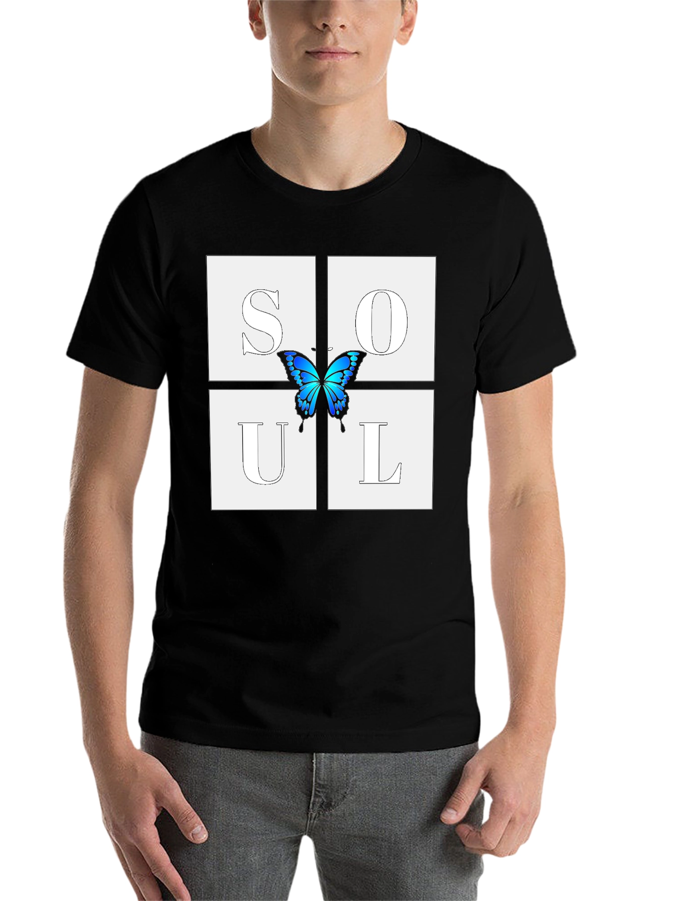 Black Soul Butterfly Graphic T-Shirt view 7