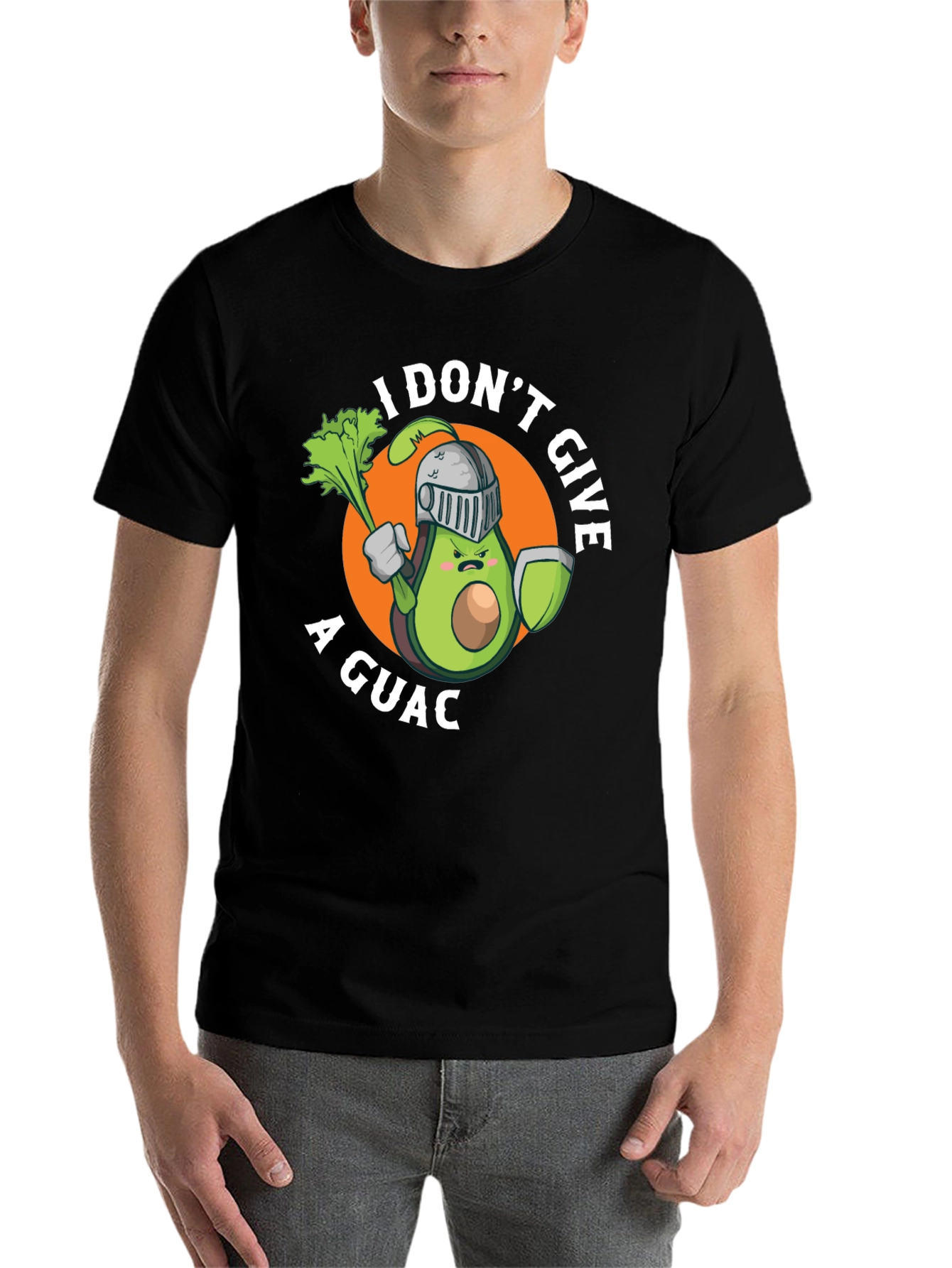Black I Don't Give A Guac T-Shirt Funny Avocado Knight Tee view 7