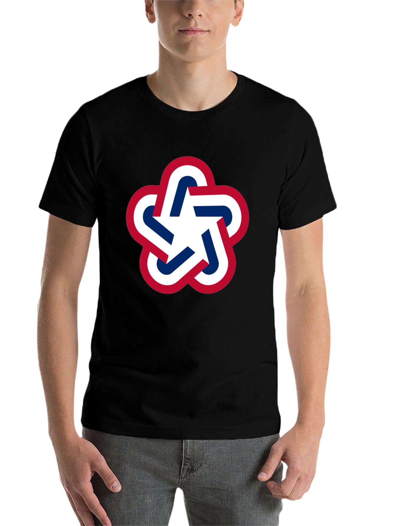 Black Geometric Star Graphic Tee view 7