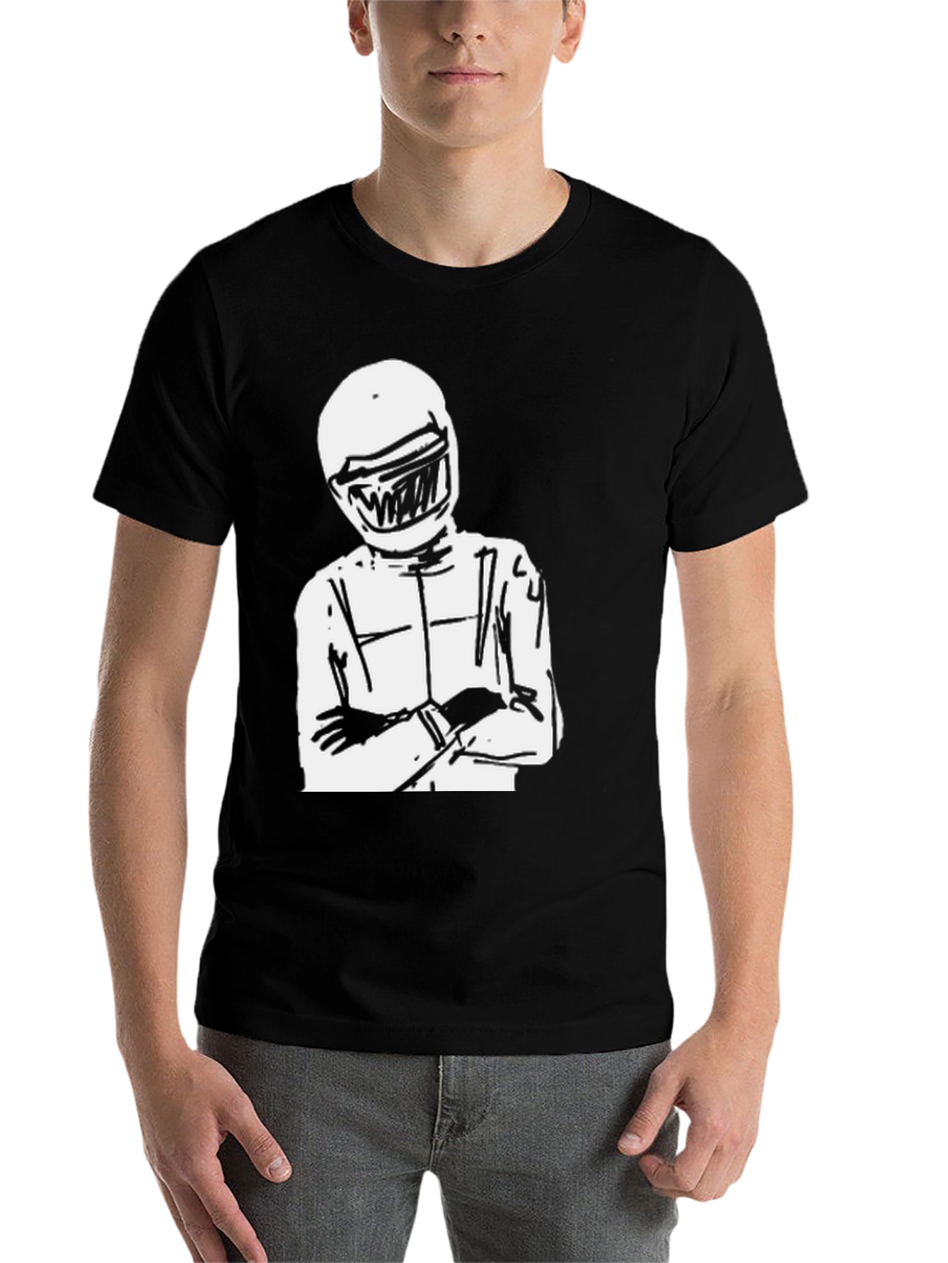 Black Racer Graphic Tee - Black Cotton Blend view 7