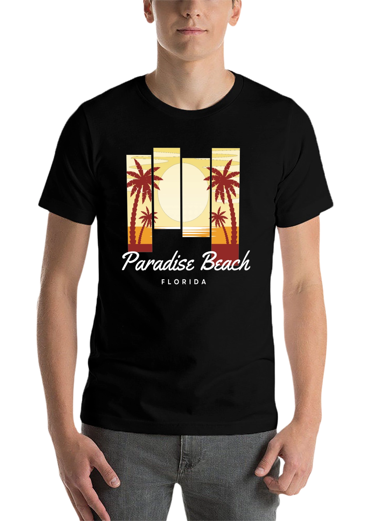 Black Paradise Beach Florida T-Shirt view 7