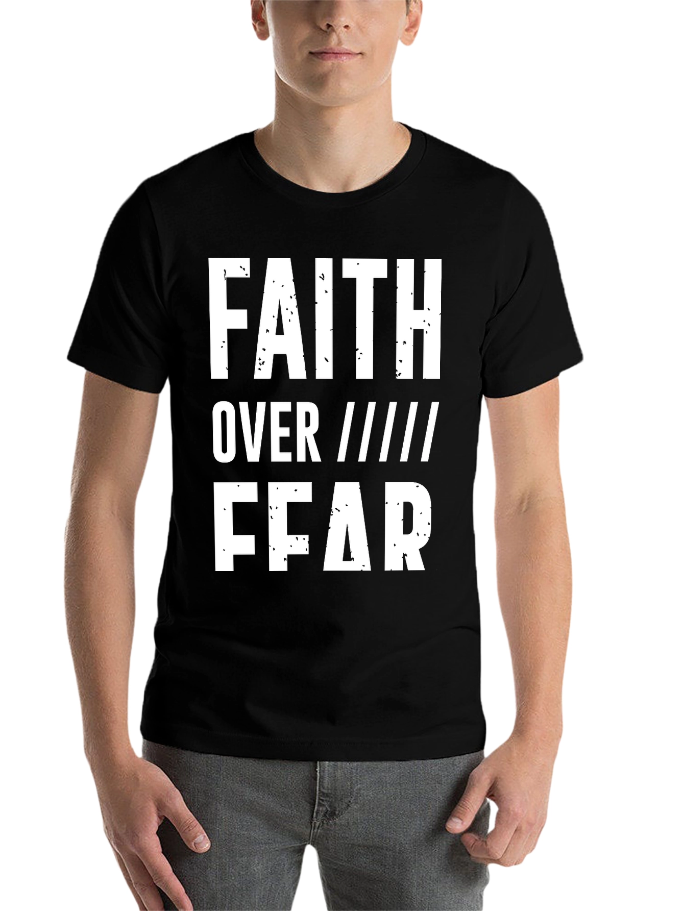 Black Faith Over Fear Graphic T-Shirt view 7