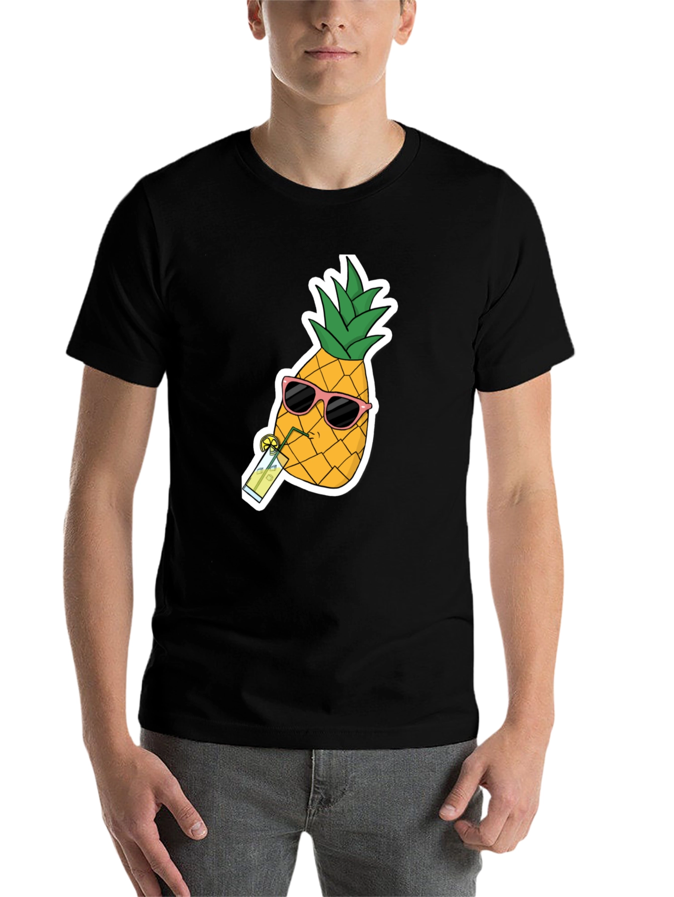 Black Pineapple Sunglasses T-Shirt - Cool Summer Tee view 7