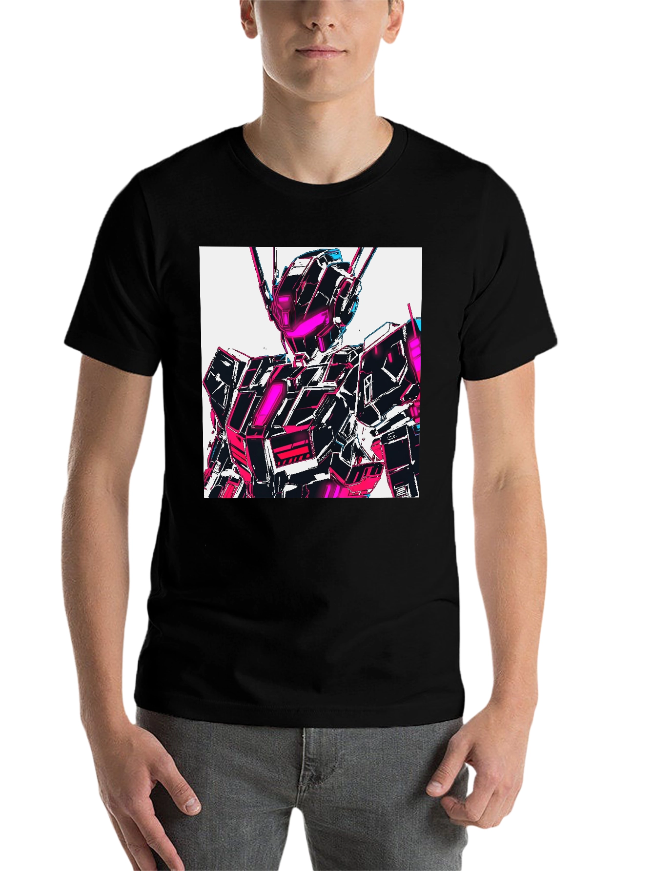 Black Cyberpunk Robot T-Shirt view 7