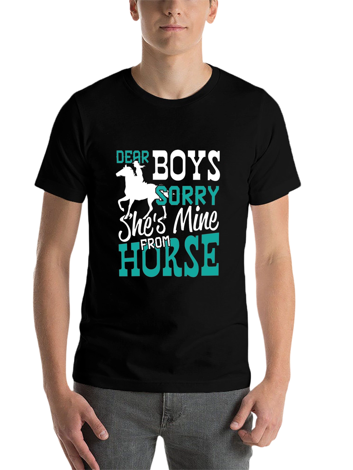 Black Dear Boys Horse Lover T-Shirt view 7