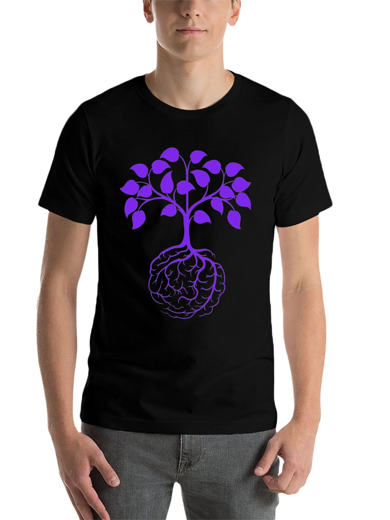 Black Brain Tree Graphic Tee - Unisex view 7