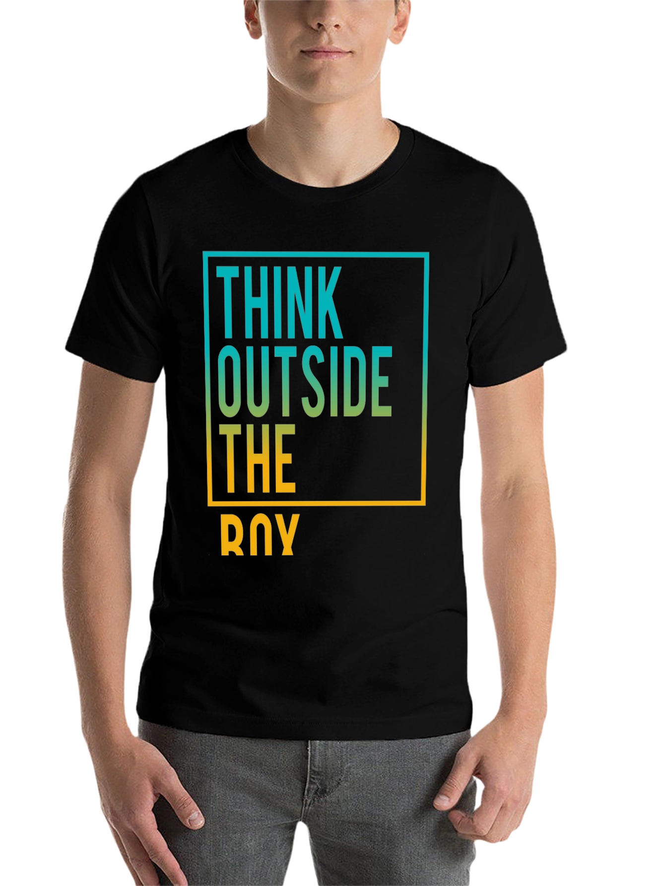 Black Think Outside The Box Graphic Tee view 7