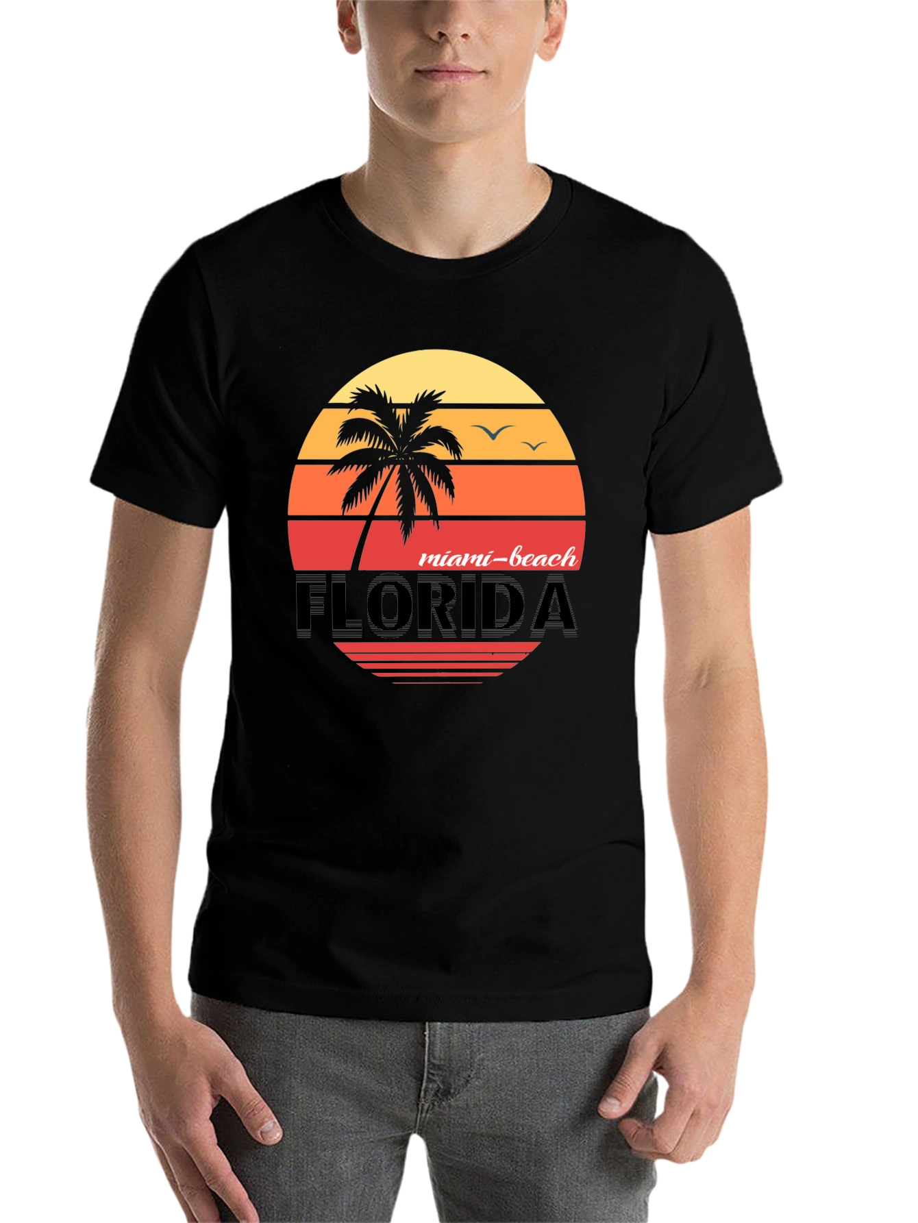 Miami Beach Florida Sunset T-Shirt - 7
