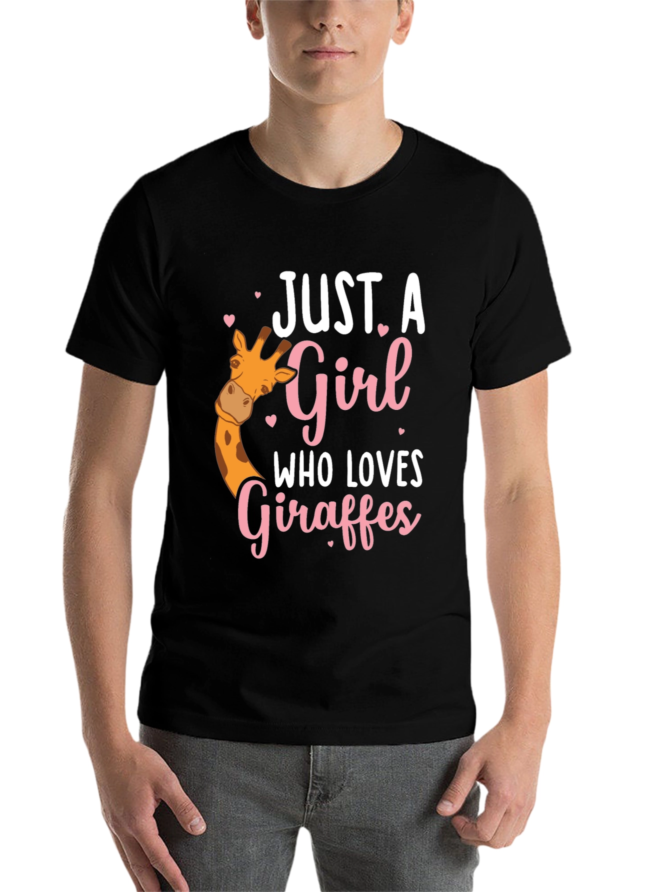 Black Giraffe Lover T-Shirt - Cute Giraffe Girl Tee view 7