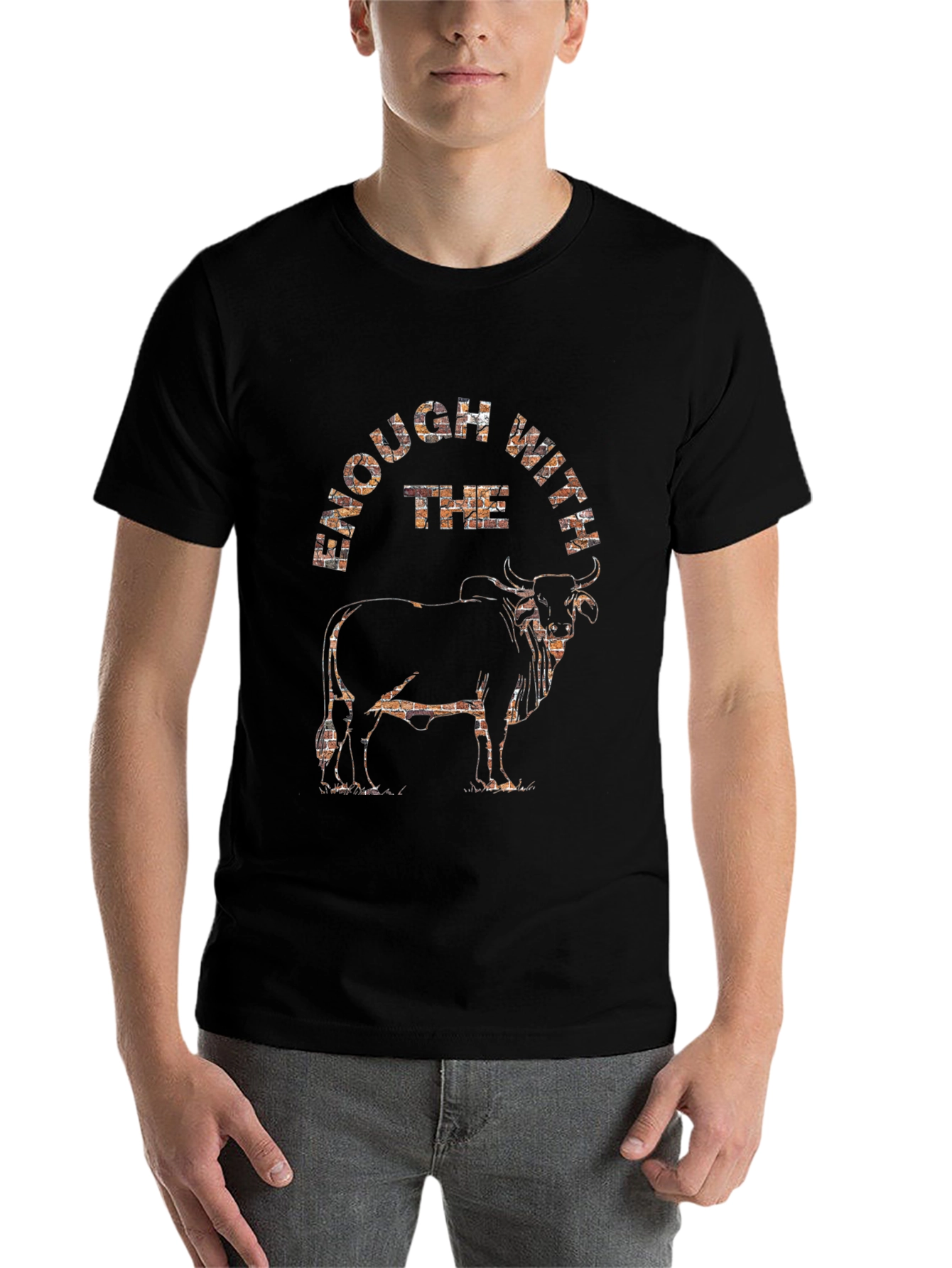 Black Enough With The Bull Graphic Tee view 7