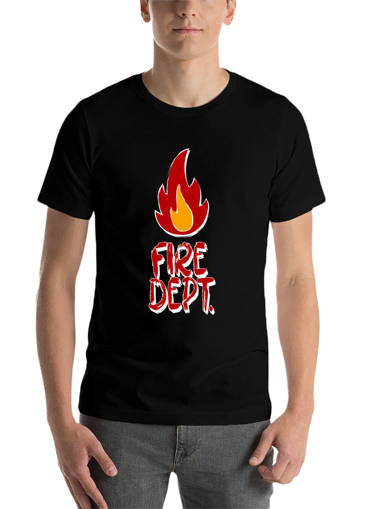 Black Fire Dept. T-Shirt - Bold Graphic Tee for Firefighters view 7