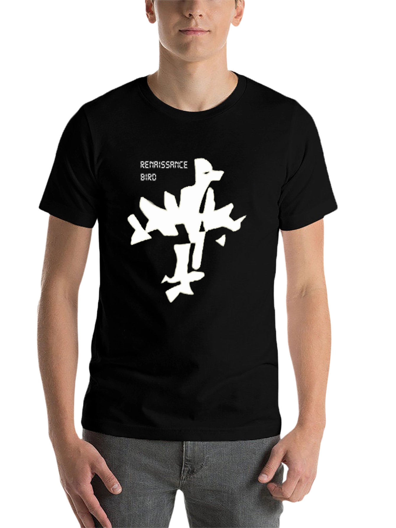 Black Renaissance Bird Graphic T-Shirt - Black view 7