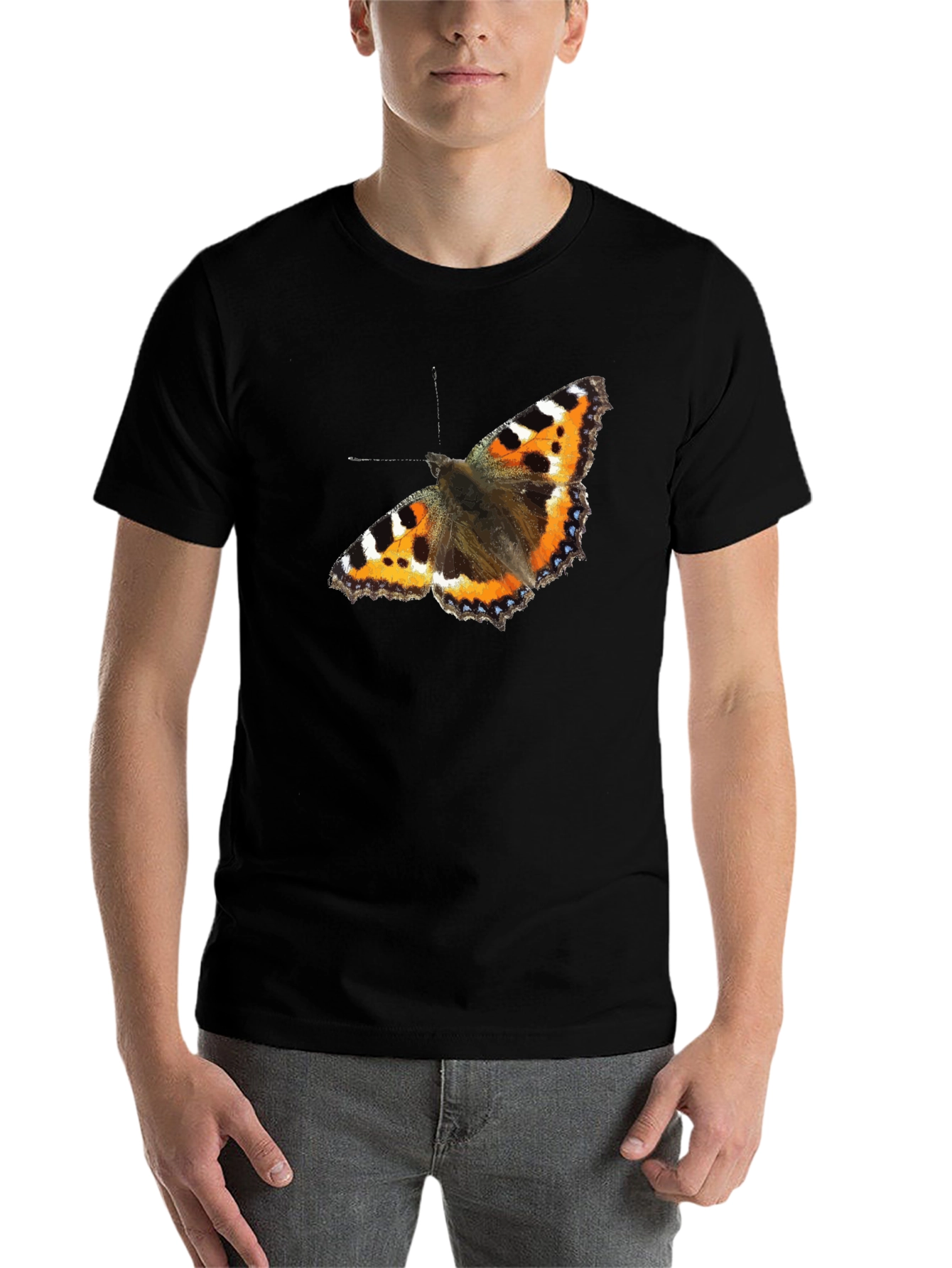Black Butterfly Graphic Black T-Shirt view 7