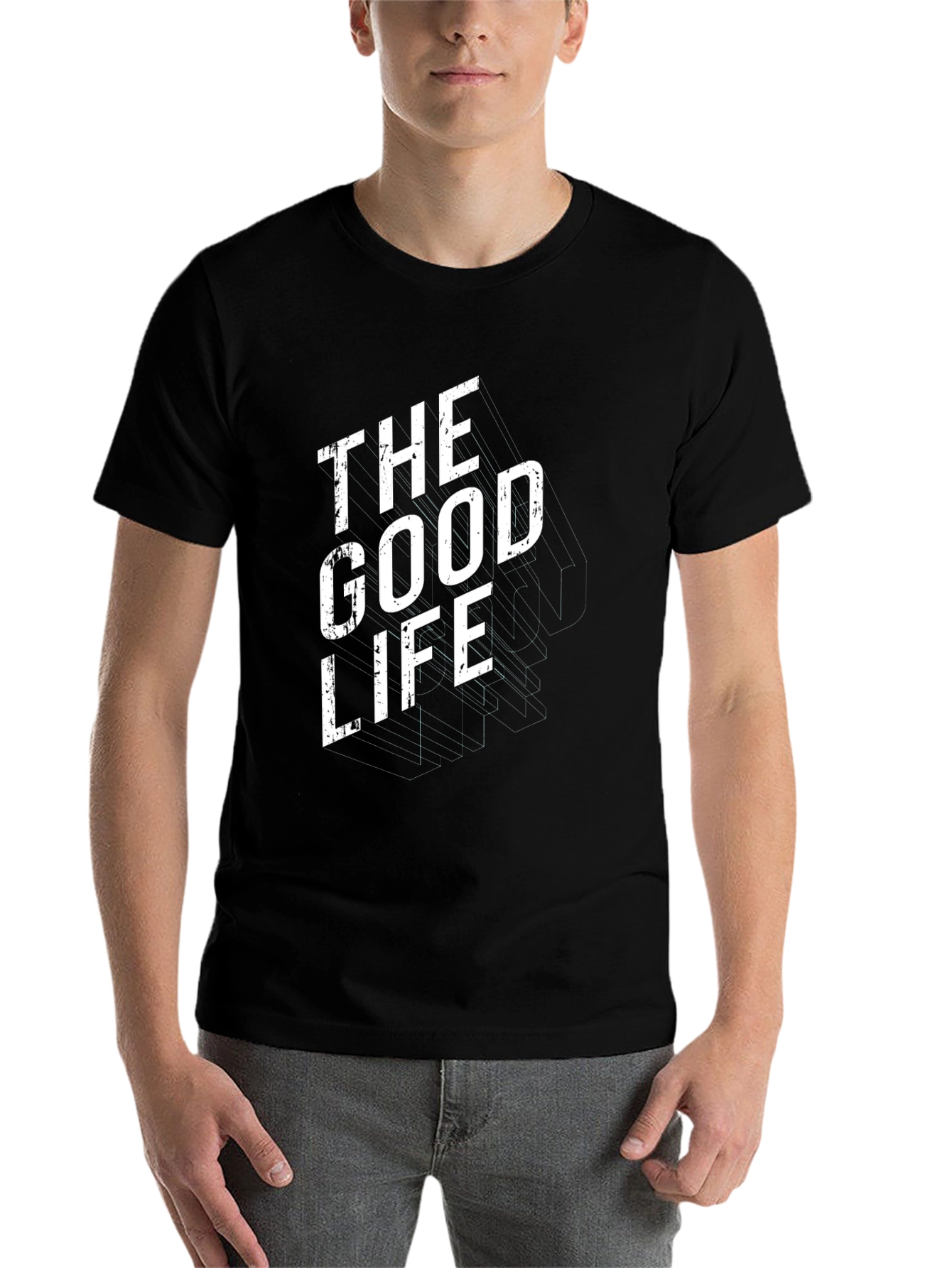 Black The Good Life Graphic Tee - Modern Black T-Shirt view 7