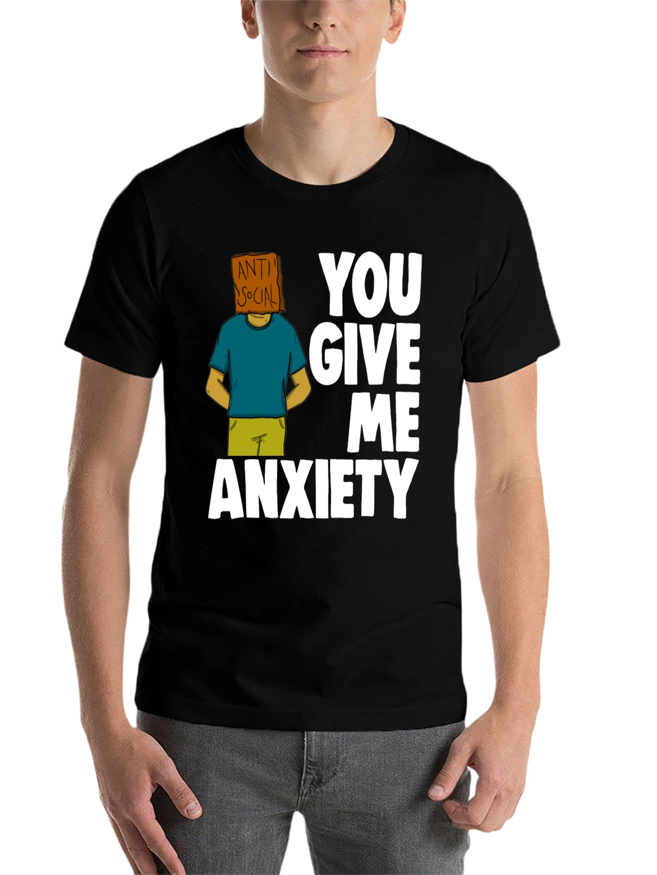 Black Anti-Social Anxiety T-Shirt view 7