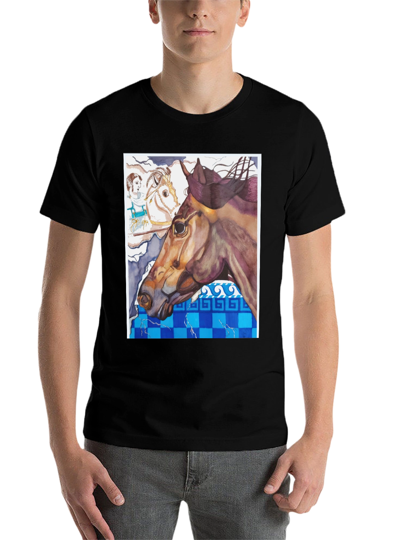 Black Horse Art Graphic Tee view 7