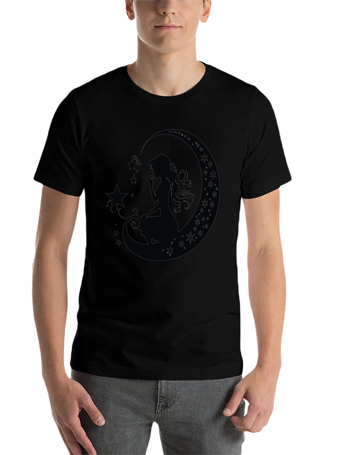 Black Moon Goddess Black T-Shirt view 7