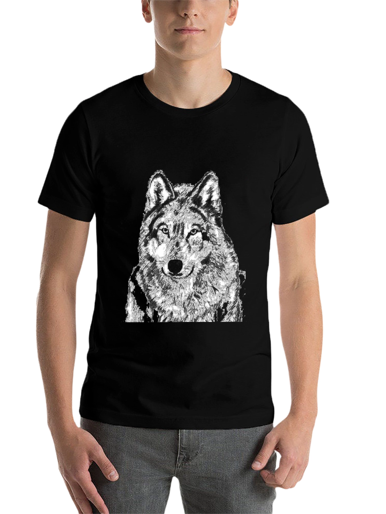 Black Black Wolf Graphic T-Shirt view 7