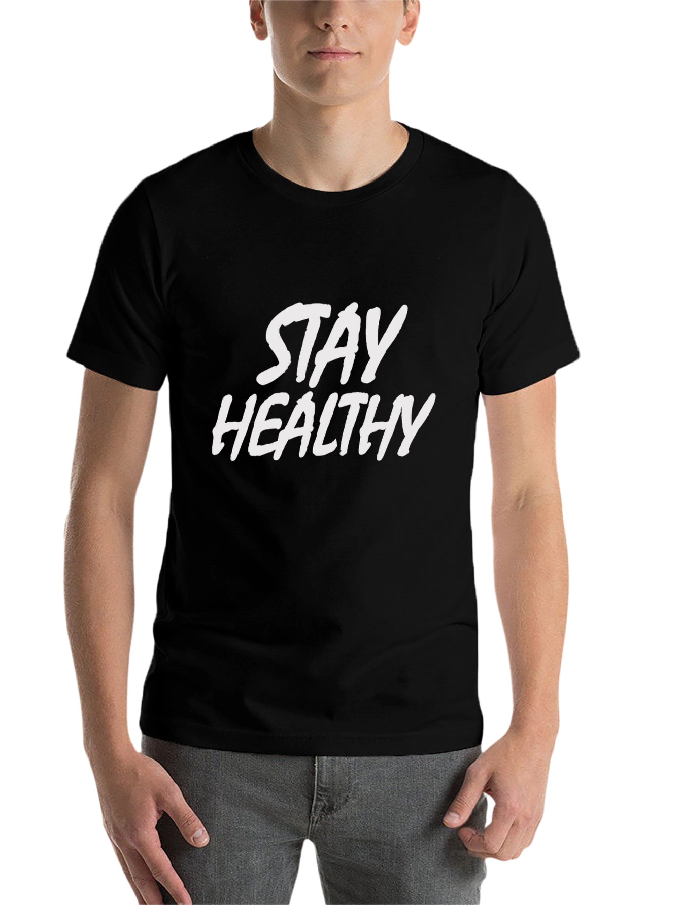 Black Stay Healthy Graphic Tee - Classic Black view 7
