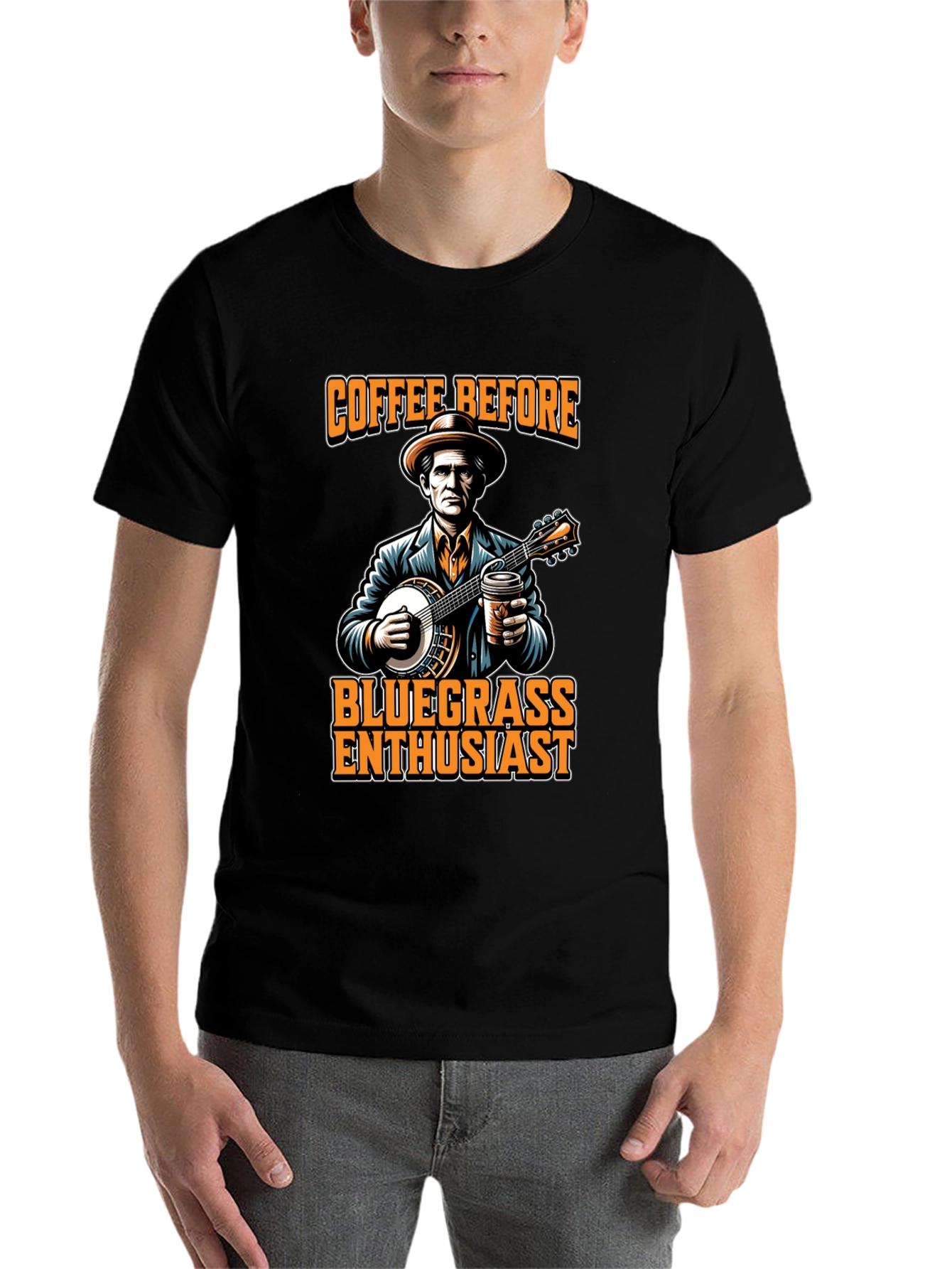 Black Coffee Before Bluegrass T-Shirt view 7