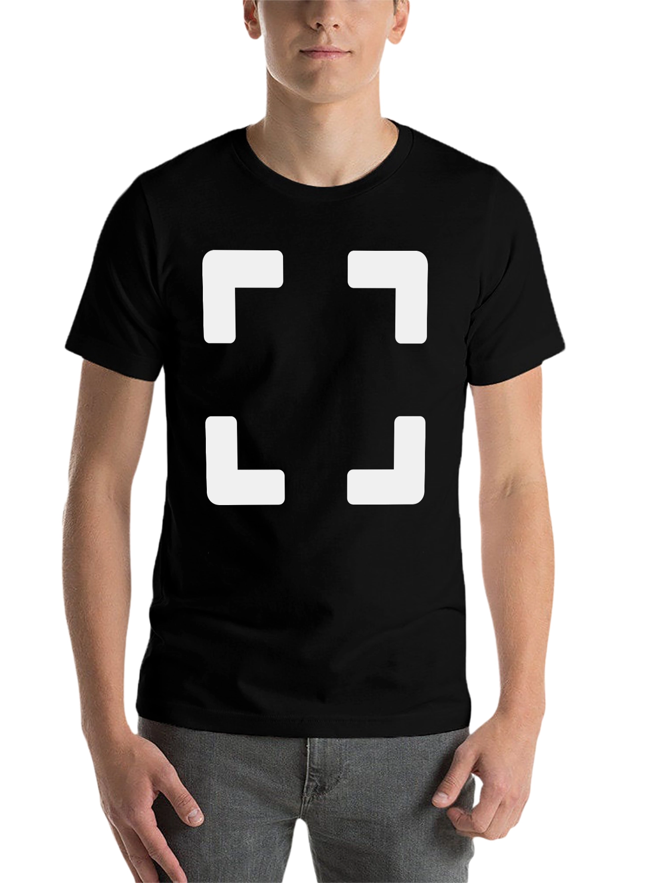Black Geometric Square T-Shirt - Modern Minimalist Style view 7